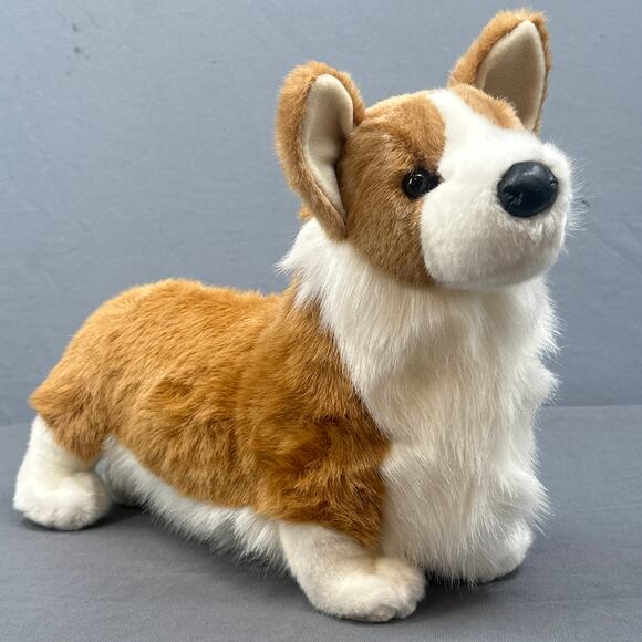Douglas Cuddle Corgi Dog Stuffed Animal 20" Brown White Realistic Toys Plush New - Picture 1 of 16